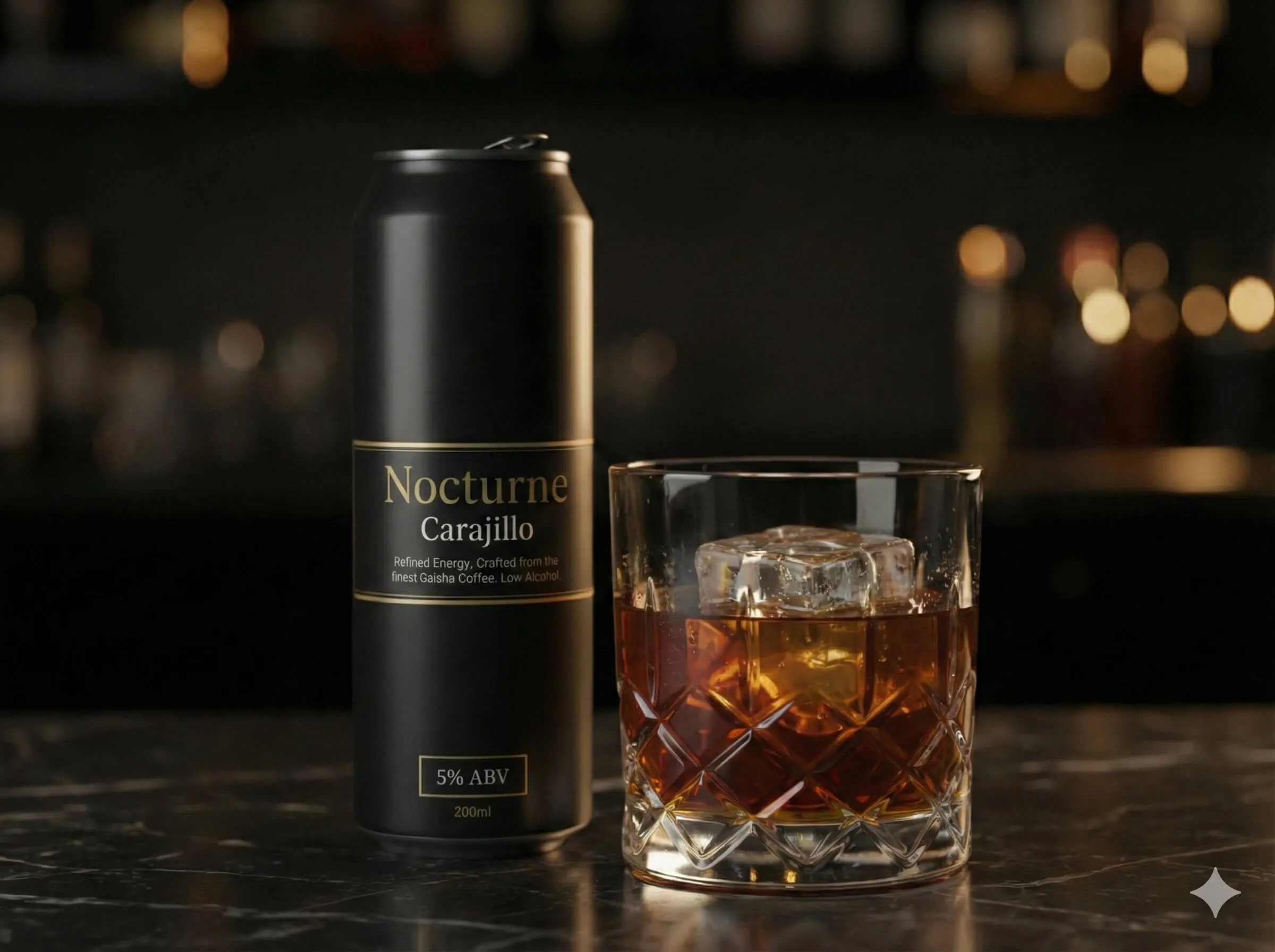 NOCTURNE Carajillo servido en copa coupe